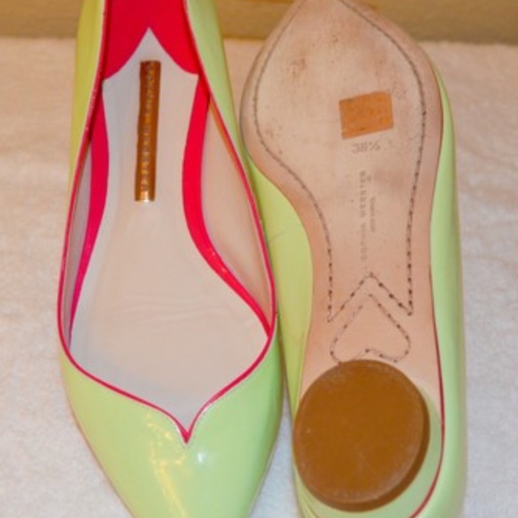 Sophia Webster Mint Patent Leather Flats with Pink Trim – - Picture 11 of 14